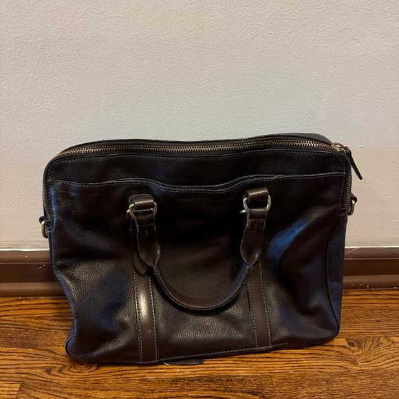 Cole Haan Brown Leather Briefcase / Over the Shoulder Bag - Picture 2 of 5